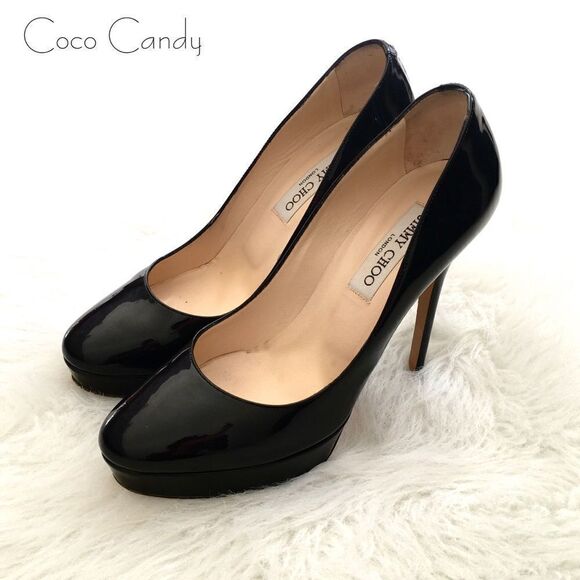 🔃Jimmy Choo Cosmic Black Patent Leather Heels - Picture 3 of 14